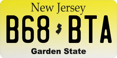 NJ license plate B68BTA