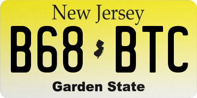 NJ license plate B68BTC
