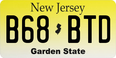 NJ license plate B68BTD