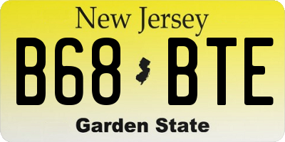 NJ license plate B68BTE