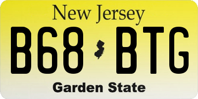 NJ license plate B68BTG
