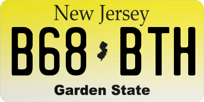 NJ license plate B68BTH