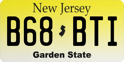 NJ license plate B68BTI