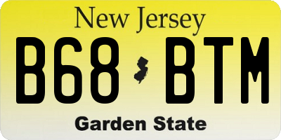 NJ license plate B68BTM