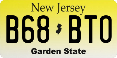 NJ license plate B68BTO
