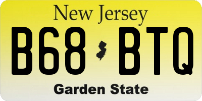 NJ license plate B68BTQ