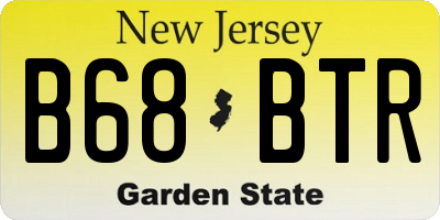 NJ license plate B68BTR