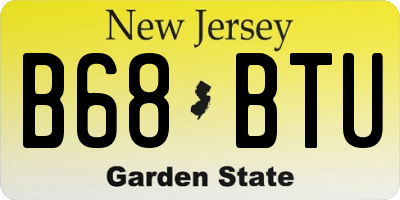 NJ license plate B68BTU