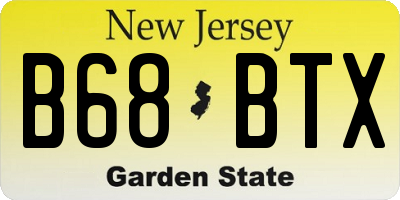 NJ license plate B68BTX