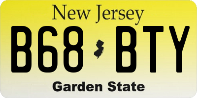 NJ license plate B68BTY