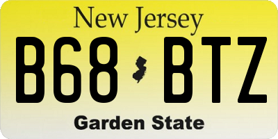 NJ license plate B68BTZ
