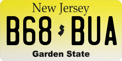 NJ license plate B68BUA