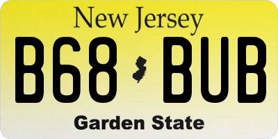 NJ license plate B68BUB