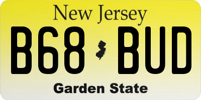 NJ license plate B68BUD