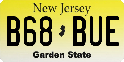 NJ license plate B68BUE