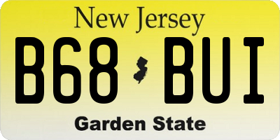 NJ license plate B68BUI