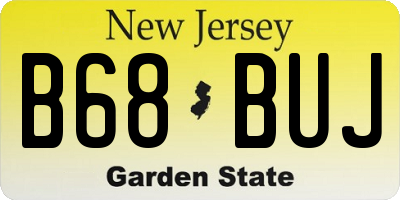 NJ license plate B68BUJ