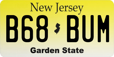 NJ license plate B68BUM