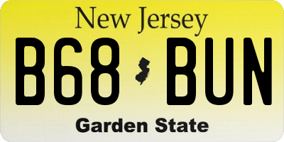 NJ license plate B68BUN