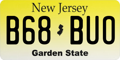 NJ license plate B68BUO