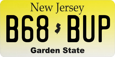 NJ license plate B68BUP