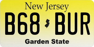 NJ license plate B68BUR