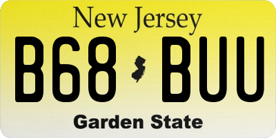 NJ license plate B68BUU