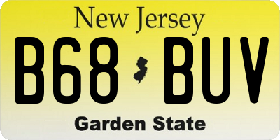 NJ license plate B68BUV