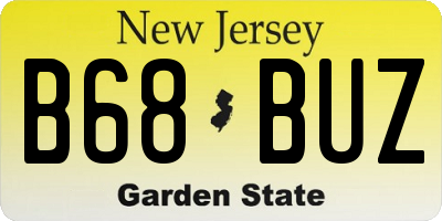 NJ license plate B68BUZ