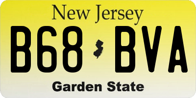 NJ license plate B68BVA