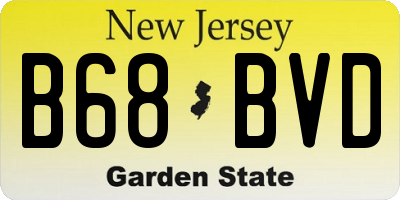 NJ license plate B68BVD