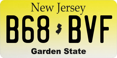 NJ license plate B68BVF
