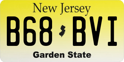 NJ license plate B68BVI