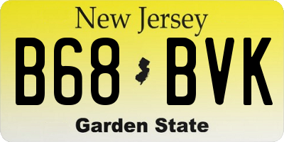 NJ license plate B68BVK