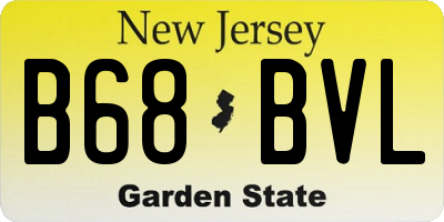 NJ license plate B68BVL