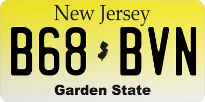 NJ license plate B68BVN