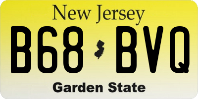 NJ license plate B68BVQ