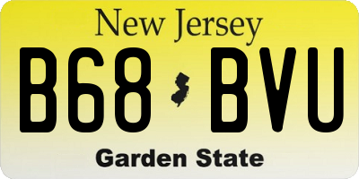NJ license plate B68BVU