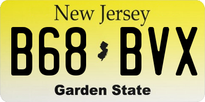 NJ license plate B68BVX