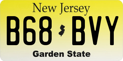 NJ license plate B68BVY