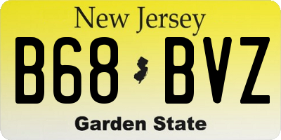 NJ license plate B68BVZ