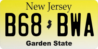 NJ license plate B68BWA