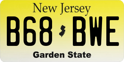 NJ license plate B68BWE
