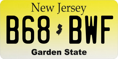 NJ license plate B68BWF