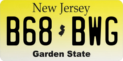 NJ license plate B68BWG