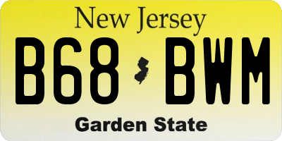 NJ license plate B68BWM