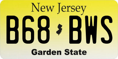 NJ license plate B68BWS