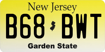 NJ license plate B68BWT