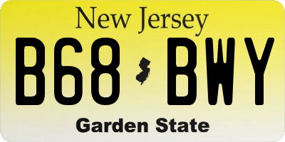 NJ license plate B68BWY