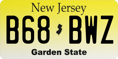 NJ license plate B68BWZ